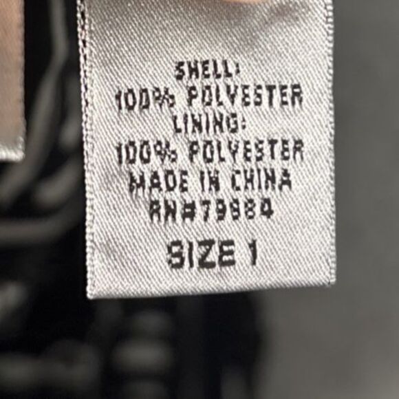 Chicos Midi Skirt Women’s Size 1 Black White Abstract 90s Inspired Chiffon Layer - Picture 14 of 14